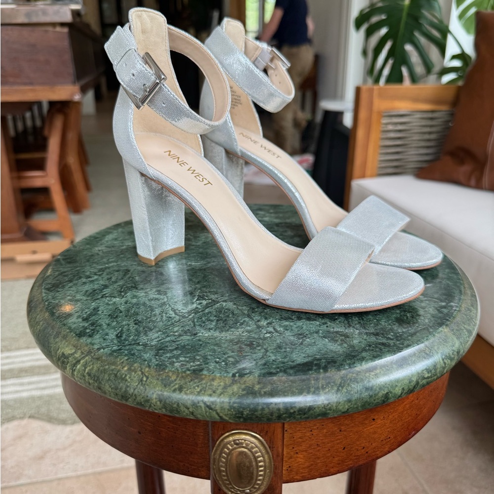 Nine West “Nora” Silver Heels